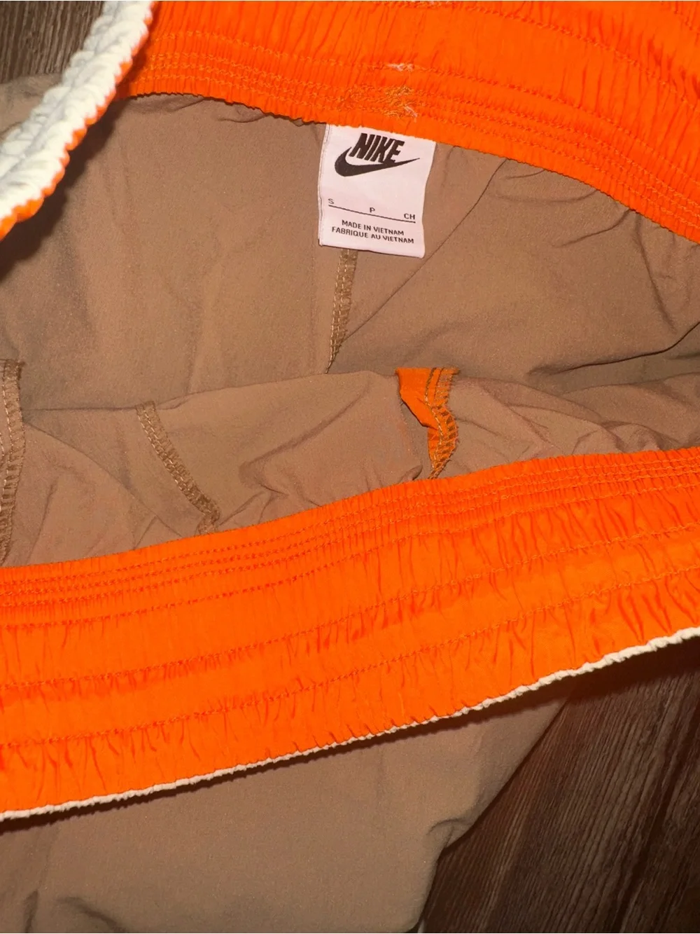 Nike Dri-Fit Windbreaker Cargo Jogger Track Pants Unisex Small Tan Cuffed